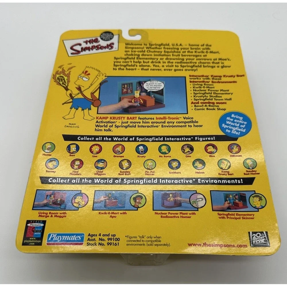 THE SIMPSONS WORLD OF SPRINGFIELD KAMP KRUSTY BART FIGURE 2000 NIP